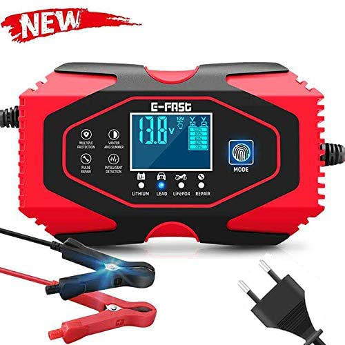 Cargador de Baterías Coche,12V/24V Coche Moto Cargador Rápido Automático Protección con Pantalla LCD Mantener y Reparar baterías para Varios vehículos Cargador de Baterías Coche,12V/24V Coche Moto Cargador Rápido Automático Protección con Pantalla LCD Mantener y Reparar baterías para Varios vehículos