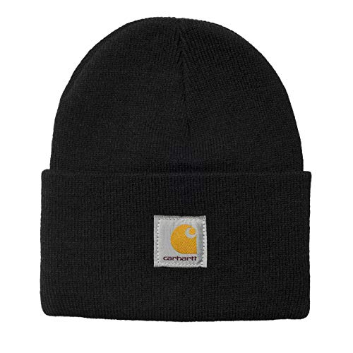 Carhartt WIP Acrylic Watch Hat Gorro de Invierno Unisex con Pegatina 7kmh Negro 3544