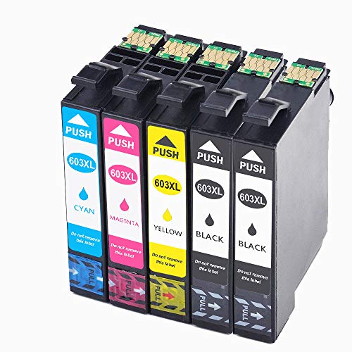 Cartuchos de Tinta Compatible para Epson 603XL 603 XL paraEpson XP-3100 XP-4100 XP-3105 XP-4105 WF-2810 WF-2830 WF-2835 WF-2850(2Negro, 1Cian, 1Magenta, 1Amarillo) Cartuchos de Tinta Compatible para Epson 603XL 603 XL paraEpson XP-3100 XP-4100 XP-3105 XP-4105 WF-2810 WF-2830 WF-2835 WF-2850(2Negro, 1Cian, 1Magenta, 1Amarillo)