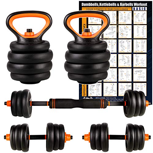 CCLIFE Pesa Rusa Mancuernas Ajustables con Pesa Barra 2x10KG,2x12,5KG,2x20KG, Color:Mit Verbindungsrohr, 2x10 KG CCLIFE Pesa Rusa Mancuernas Ajustables con Pesa Barra 2x10KG,2x12,5KG,2x20KG, Color:Mit Verbindungsrohr, 2x10 KG