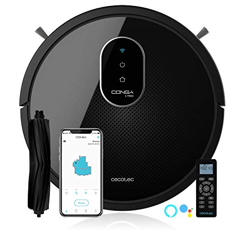 Cecotec Robot aspirador y fregasuelos Conga 1790 Ultra, iTech SmartGyro, friega, aspira y Barre a la vez, 2100Pa, App con Mapa, Cepillo para Mascotas, Alexa & Google Assistant, Muro magnético, 8 Modos Cecotec Robot aspirador y fregasuelos Conga 1790 Ultra, iTech SmartGyro, friega, aspira y Barre a la vez, 2100Pa, App con Mapa, Cepillo para Mascotas, Alexa & Google Assistant, Muro magnético, 8 Modos