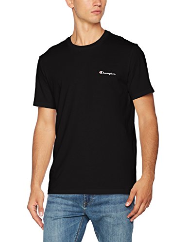 Champion Hombre - Camiseta Classic Small Logo - Negro, S