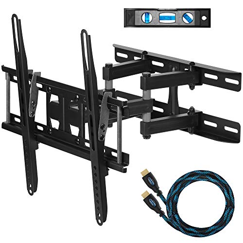 Cheetah Mounts APDAM3B Soporte De Pared para Televisores y Pantallas de 20” - 65"; Max VESA 400 x 400 y Peso Máximo kg 52; Cable HDMI de 3 metros y Nivel Magnético con 3 Burbujas de cm 15