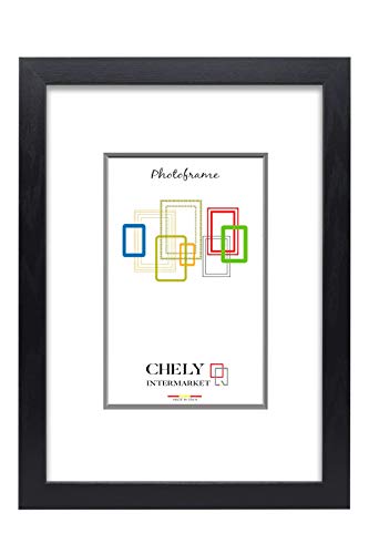 Chely Intermarket, Marco de Fotos Grandes 30x45 cm (Negro) MOD-254, Hecho de Madera, Ancho de Bastidor 1,20 cm con Acabado Elegante | Marco para títulos y certificados (254-30x45-0,60)