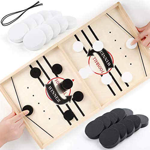 Cinsey Juego de Mesa de Hockey,Juegos de Tablero de Catapulta,Fast Sling Puck Juego,Hockey de Madera,Juego de Hockey de Escritorio,Juegos de Mesa de Madera (55 * 31 * 2.8 cm)