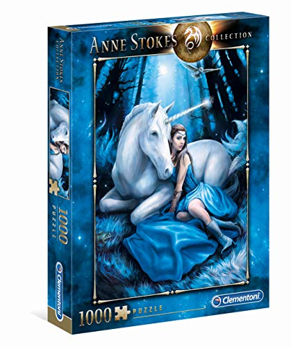 Clementoni- Anne Stokes Collection-Blue Moon Puzzle, 1000 Piezas, Multicolor (39462.3)