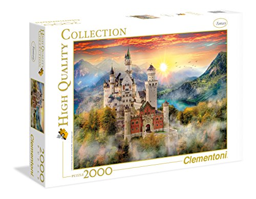 Clementoni- Collection: Neuschwanstein Los Pingüinos De Madagascar Puzzle, 2000 Piezas, Multicolor (32559)