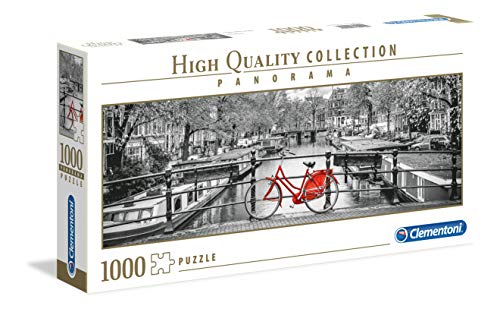 Clementoni- Puzzle 1000 Piezas Panorama Amsterdam - Bicicleta (39440.1)