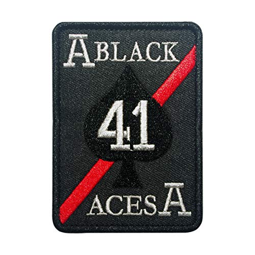 Cobra Tactical Solutions Strike Fighter Squadron 41 (VFA-41) Black Aces United States Navy Black Embroidered Patch with Hook & Loop Airsoft Cobra Tactical Solutions Strike Fighter Squadron 41 (VFA-41) Black Aces United States Navy Black Embroidered Patch with Hook & Loop Airsoft