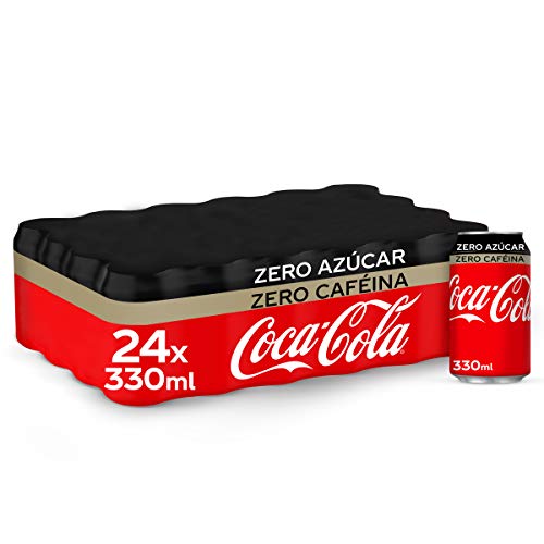 Coca-Cola Zero Azúcar Zero Cafeína - Refresco de cola sin azúcar, sin calorías, sin cafeína - Pack 24 latas 330 ml