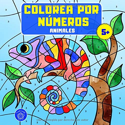 Colorea por números: Libro de colorear animales para niños a partir de 5 años + bono: mandalas de animales (colorear niños 5 años)
