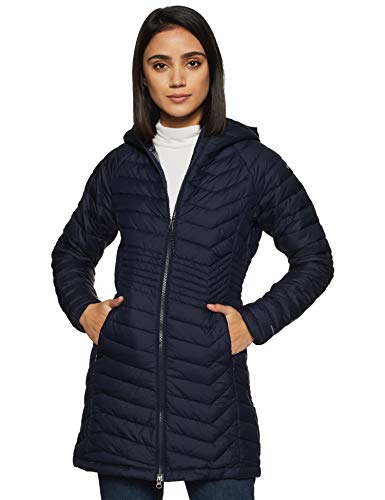 Columbia Powder Lite, Chaqueta de longitud media, Mujer, Azul oscuro (Dark Nocturnal) Talla XS