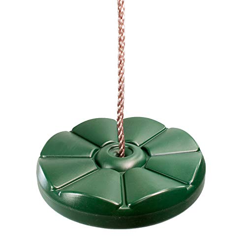 Columpio de Disco Redondo De Plástico Verde Con Cuerdas Sedosas y Resistentes a la Intemperie Columpio de Disco Redondo De Plástico Verde Con Cuerdas Sedosas y Resistentes a la Intemperie
