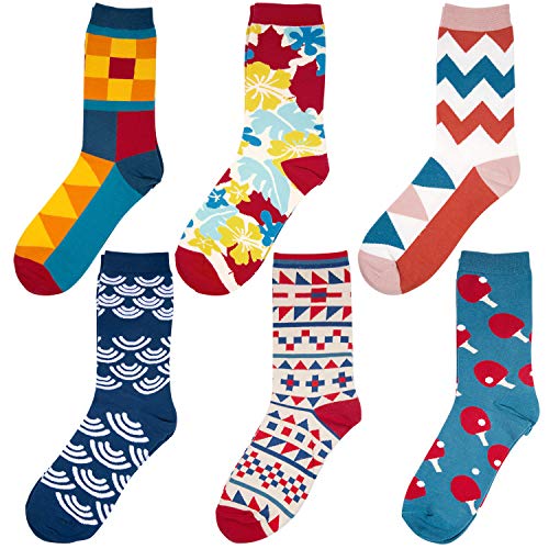 Comius Calcetines Estampados Hombre, Divertidos Patrones Interesantes Diseño Elegante Calcetines de Colores de Moda, Cómodo, Transpirable (6) Comius Calcetines Estampados Hombre, Divertidos Patrones Interesantes Diseño Elegante Calcetines de Colores de Moda, Cómodo, Transpirable (6)