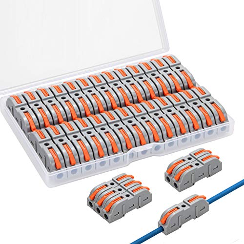Conectores Eléctricos Rapidos con Palanca, Bornes de Conexion Electrica, Bloques de Terminales 1-1 Cable Vías y se Puede Combinar Libremente, 26 Piezas Conectores Eléctricos Rapidos con Palanca, Bornes de Conexion Electrica, Bloques de Terminales 1-1 Cable Vías y se Puede Combinar Libremente, 26 Piezas