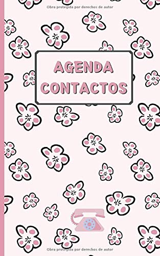 CONTACTOS: LIBRETA TELEFÓNICA & CUADERNO DE DIRECCIONES | Diseño flores. Regalo mujer. Formato práctico y manejable.