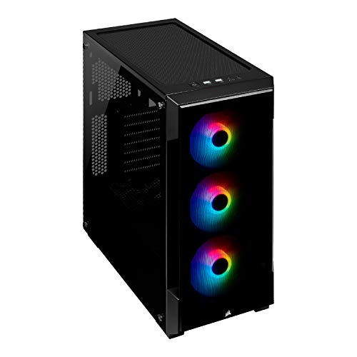 Corsair iCUE 220T RGB, Chasis Semitorre Inteligente ATX con Cristal Templado, Color Negro