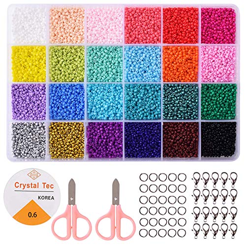 Cuentas para Collares Cuentas de Colores 2 mm Bolitas para Hacer Collares Pulseras Regalo para Niños 24 Colores Brillantes (2mm 24 colores)