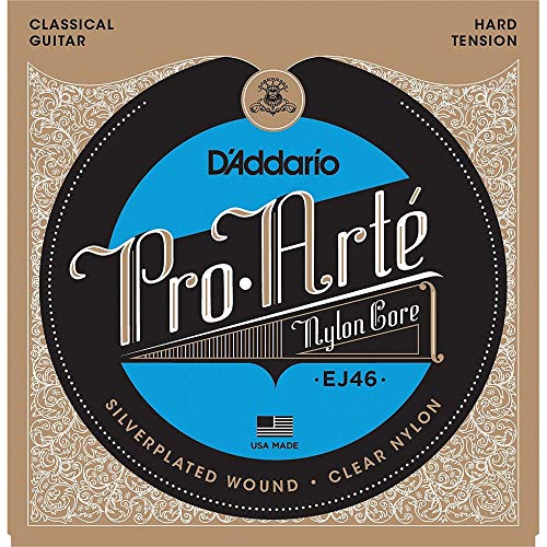 D'Addario EJ46 - Juego de Cuerdas para Guitarra Clásica de Nylon (Tensión Alta), Transparente, Un conjunto único D'Addario EJ46 - Juego de Cuerdas para Guitarra Clásica de Nylon (Tensión Alta), Transparente, Un conjunto único