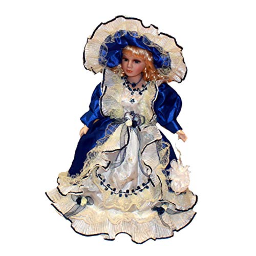 dailymall 40cm Muñeca de Muchacha Porcelana en Miniatura Figura de Acción Obra de Arte Ornamento para Casa