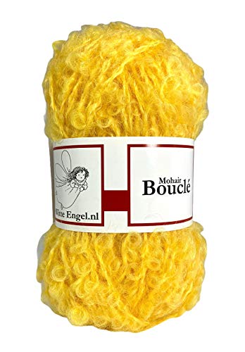De witte Engel Pelo de muñeca Mohair Blouclé Ovillo para muñecos Walldorf/Steiner 50 gr (amarillo)