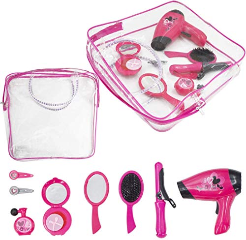 deAO Estilismo y Peluqueria Juego de Belleza y Moda Conjunto Fashion Bolso de Mano Incluye Maquillaje Artificial Accesorios de Pelo Secador de Aire Frio a Pilas deAO Estilismo y Peluqueria Juego de Belleza y Moda Conjunto Fashion Bolso de Mano Incluye Maquillaje Artificial Accesorios de Pelo Secador de Aire Frio a Pilas