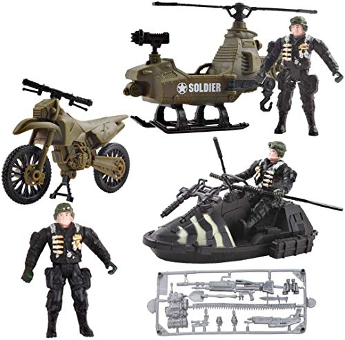 deAO Vehículos de Combate Modelo Die-Cast a Pequeña Escala Figuras Coleccionables Conjunto Playset Fuerzas Armadas y Unidad de Defensa Militar