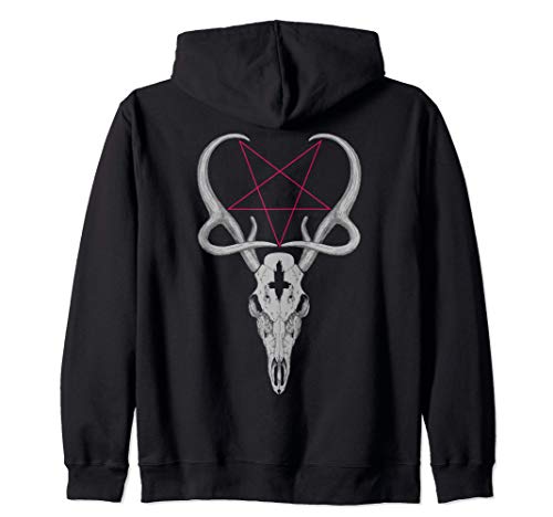Death Metal Pagan Oculta Goth satánica | Cráneo de ciervo Sudadera con Capucha Death Metal Pagan Oculta Goth satánica | Cráneo de ciervo Sudadera con Capucha