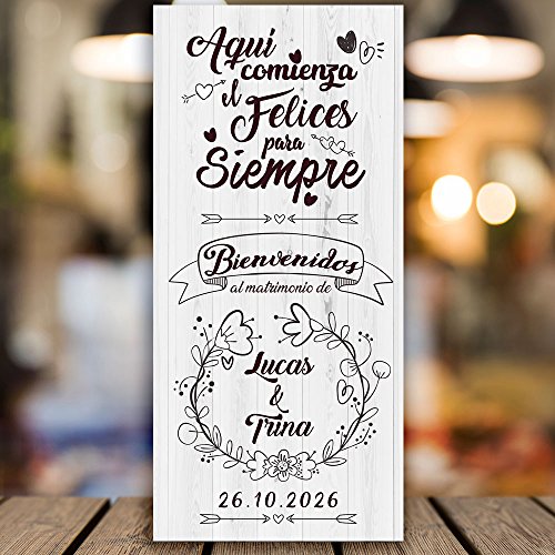 Decoración Boda | Cartel Boda Felices Siempre | 70cm x 150cm Decoración Boda | Cartel Boda Felices Siempre | 70cm x 150cm