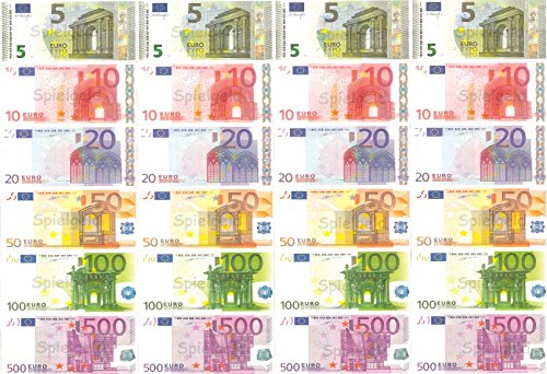 Dekosasass - 120 billetes de euro diferentes en 5€, 10€, 20€, 50€, 100€, 500€ // de Dekosass // Cálculo aprendizaje Kaufmannsladen Spieldeko