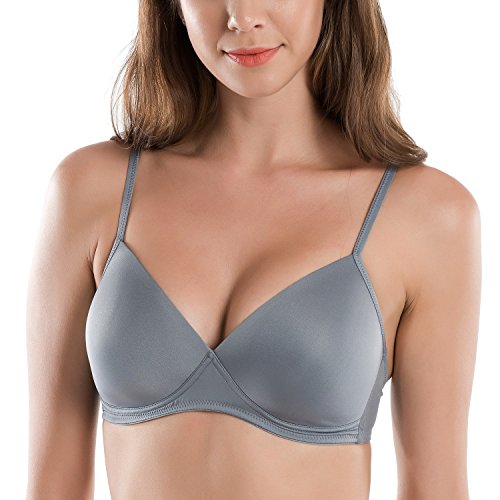 Delimira Acolchado suave, sin armar Triángulo de contorno camiseta sujetador para Mujeres ES:90B (EU 75B) Gris Delimira Acolchado suave, sin armar Triángulo de contorno camiseta sujetador para Mujeres ES:90B (EU 75B) Gris