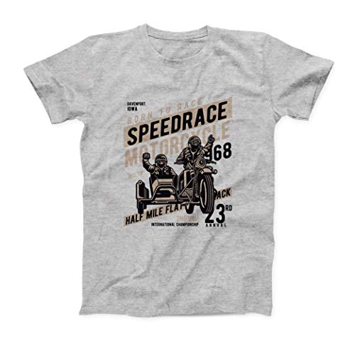 Desconocido Speedrace Motorcycle Half Mile Race T-Shirt - Hombre - Gris - M