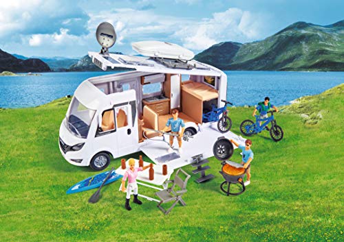 Dickie Toys Playlife - Caravana de Camping Hymer con Accesorios y Figuras Articuladas, para Niños a partir de 3 Años - 30 cm