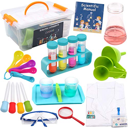 DigHealth Laboratorio de Quimica, Kit Ciencias Niños con Bata de Laboratorio, Juguetes Educativos con Caja de Almacenaje para Niños Niñas de 5-11 años DigHealth Laboratorio de Quimica, Kit Ciencias Niños con Bata de Laboratorio, Juguetes Educativos con Caja de Almacenaje para Niños Niñas de 5-11 años