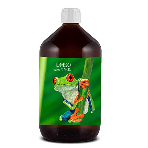 Dimetilsulfóxido (DMSO) 99,9 % de pureza farmacéutica en botella de cristal con dosificador, probado por Farmacopea Europea, sin diluir, dimetilsulfóxido fabricado en Alemania Dimetilsulfóxido (DMSO) 99,9 % de pureza farmacéutica en botella de cristal con dosificador, probado por Farmacopea Europea, sin diluir, dimetilsulfóxido fabricado en Alemania
