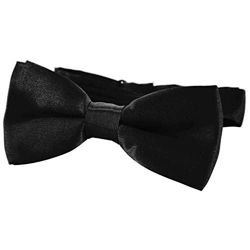 DonDon pajarita noble para niños - combinada y ajustable 9x 4,5 cm - de color negro - brillada con aire de seda DonDon pajarita noble para niños - combinada y ajustable 9x 4,5 cm - de color negro - brillada con aire de seda