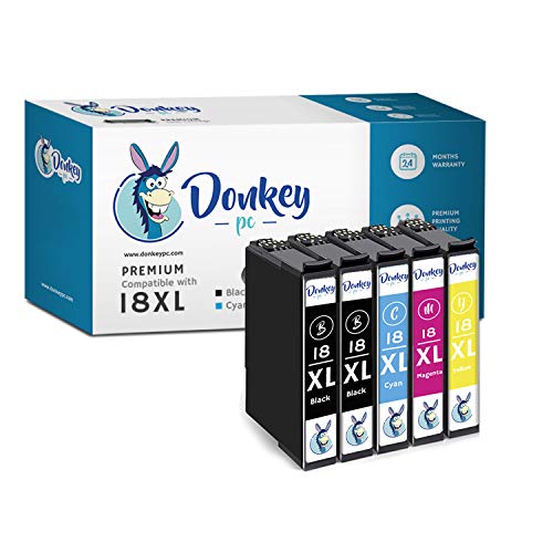 Donkey pc - 18XL Cartuchos de Tinta para Epson Expression Home XP-225 XP-215 XP-205 XP-322 XP-312 XP-405 XP-412 XP-422 XP-425 XP-302 XP-305 XP-315
