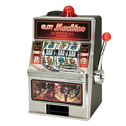 DONREGALOWEB Maquina tragaperras-Hucha Decorada con el Logo Slot Machine con múltiples Colores.