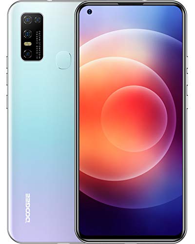 DOOGEE N30 Movil Libre, Pantalla de 6.55" DotDisplay, 4 GB+128 GB, 4G Smartphone Cámara Cuádruple de 16 MP, 8MP Frontal Cámara, Procesador Octa-Core, 4500 mAh, Android 10 Telefono Moviles, Blanco