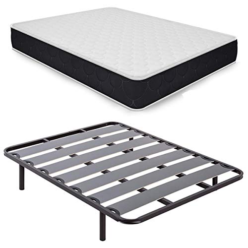 Duérmete Online - Pack Ahorro Cama Completa con Colchón Viscoelástico Pocket Visco + Somier Lama Ancha + Patas Roscadas, 90x190