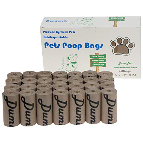 Dumi Pets Bolsas biodegradables para residuos de perro extra gruesas y fuertes, a prueba de fugas, respetuosas con el medio ambiente, 420 unidades Dumi Pets Bolsas biodegradables para residuos de perro extra gruesas y fuertes, a prueba de fugas, respetuosas con el medio ambiente, 420 unidades