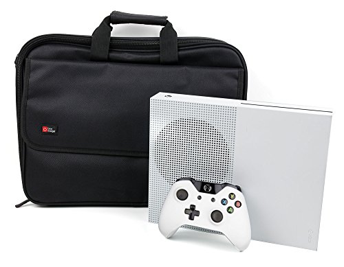 DURAGADGET Maletín Negro para Videoconsola Xbox One S - Múltiples Compartimentos