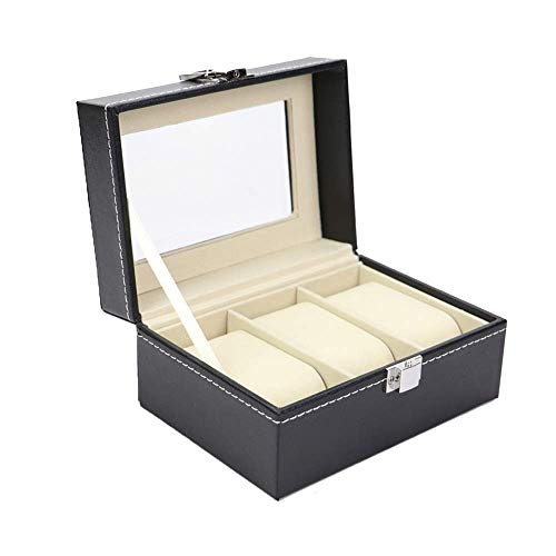 DXYSS Caja de Almacenamiento de Reloj Reloj Organizador, 3 Slot Caja de Reloj de Cuero de la PU Caso de Almacenamiento de Reloj, Regalos de cumpleaños for Hombres y Mujeres