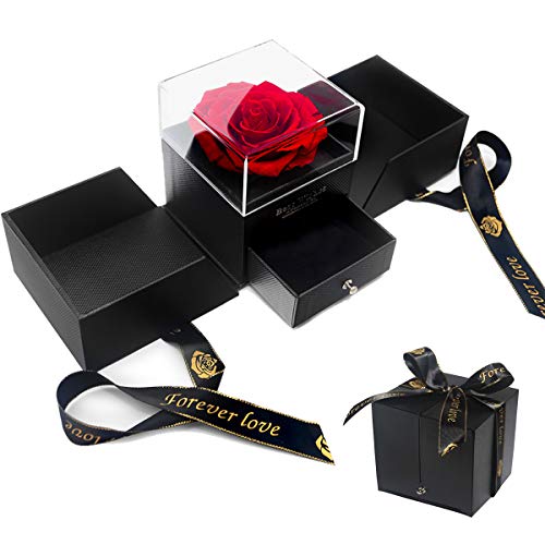 E-MANIS Rosa Eterna Caja de Joyería Ramos Flores Preservadas a Mano Bella y La Bestia, San Valentin Novia Regalos para Bodas de Oro Aniversario Pareja Originales para Mujer tu Madre Cumpleaños Navidad E-MANIS Rosa Eterna Caja de Joyería Ramos Flores Preservadas a Mano Bella y La Bestia, San Valentin Novia Regalos para Bodas de Oro Aniversario Pareja Originales para Mujer tu Madre Cumpleaños Navidad