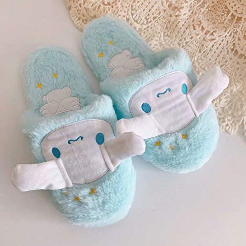 eaz Pantuflas mullidas de invierno para mujer, de felpa, con moño, linda niña, para interiores, antideslizantes, cómodas, cálidas zapatillas 2020 para mujer (color: azul, talla de zapato: 6,5) eaz Pantuflas mullidas de invierno para mujer, de felpa, con moño, linda niña, para interiores, antideslizantes, cómodas, cálidas zapatillas 2020 para mujer (color: azul, talla de zapato: 6,5)