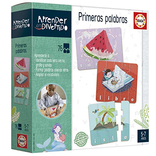 Educa- Aprender es Divertido: Primeras Palabras Juego Educativo para niños, a Partir de 5 años (18697)