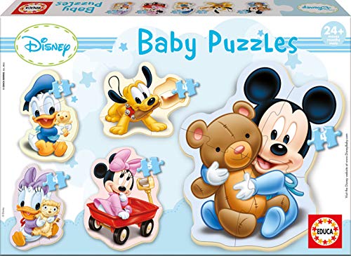 Educa- Baby Mickey Mouse 5 Puzzles Orogresivos de 3 a 5 Piezas, Multicolor (13813)