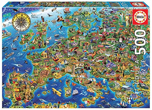 Educa Borras - Genuine Puzzles, Puzzle 500 piezas, Mapa de Europa (17962) Educa Borras - Genuine Puzzles, Puzzle 500 piezas, Mapa de Europa (17962)