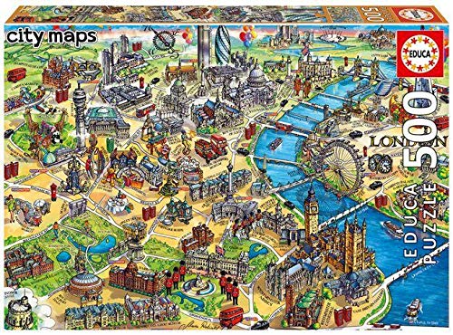 Educa Borras - Serie City Maps, Puzzle 500 piezas Mapa de Londres Educa Borras - Serie City Maps, Puzzle 500 piezas Mapa de Londres