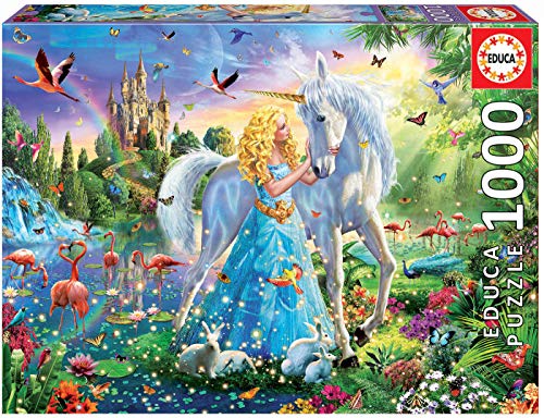 Educa-La Princesa y El Unicornio Puzle, 1 000 Piezas, Multicolor (17654) Educa-La Princesa y El Unicornio Puzle, 1 000 Piezas, Multicolor (17654)